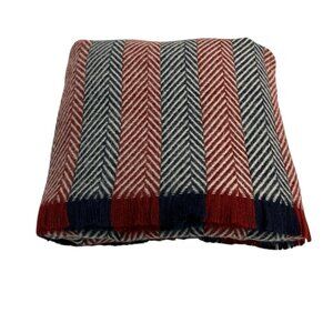 BP Nordstorm‎ Chevron Blanket Scarf Burgundy Navy Blue Fringe